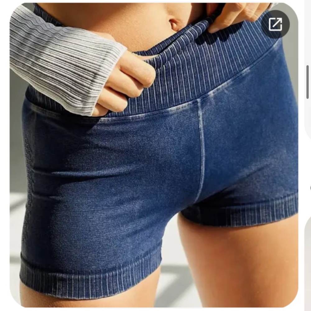 Free people movement navy biker shorts